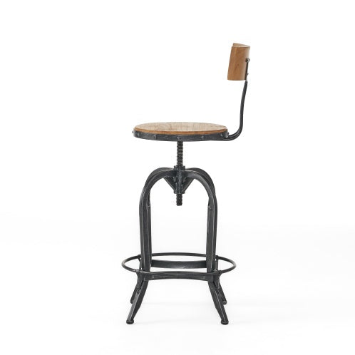 Viva Elite Adjustable Swivel Bar Stool with Fir Wood Seat