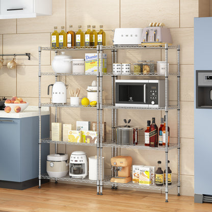 Viva Urbane Collection: Viva Urbane 5-Tier Silver Gray Metal Storage Rack