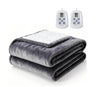 Edx Electric Heated Blanket, Dual Zone Control, 10 Heat Settings, Auto-Off, Flannel Sherpa Fabric