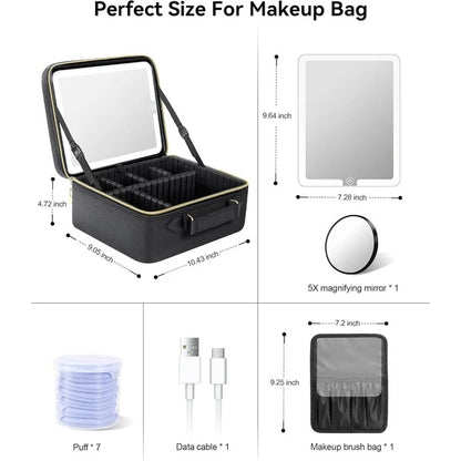 Travel Makeup Bag with LED Mirror - Your Ultimate Beauty Companion!