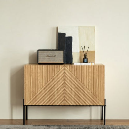Modern Fiberboard Groove Storage Cabinet – Smart Organization for Your Home