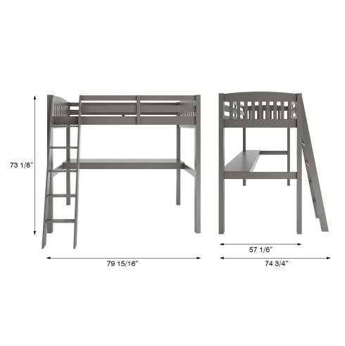 Viva Everest Grey High Loft Bed