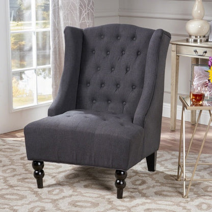 Charcoal High-Back Club Chair | Viva