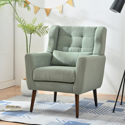 Light Green Teddy Upholstered Accent Chair | Viva Cozy Luxe