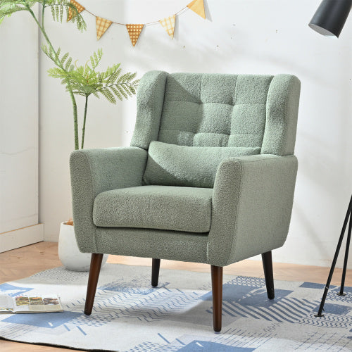 Viva Cozy Luxe Collection: Light Green Teddy Fabric Accent Chair