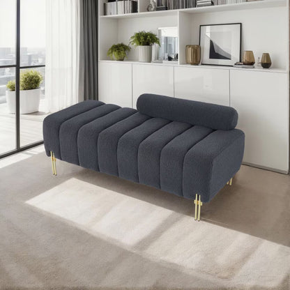 Gray Velvet Storage Bench | Viva Élan