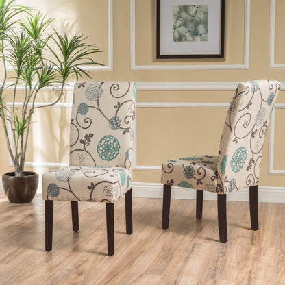 White & Blue Upholstered Dining Chair | Viva Sienna