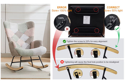 Viva Aurora Mid-Century Patchwork Accent Chair