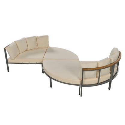 Beige 4-Piece Outdoor Courtyard Conversation Set | Viva Metro