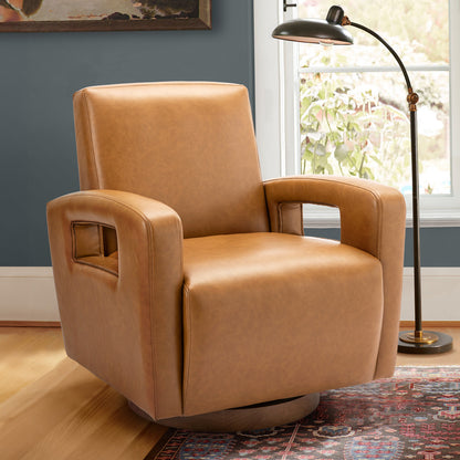 Swivel Accent Chair – Brown & Dark Brown | Viva