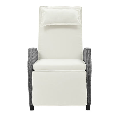 U Style Outdoor Rattan 2-Person Combo W  Coffee Table, Adjustable For Courtyard