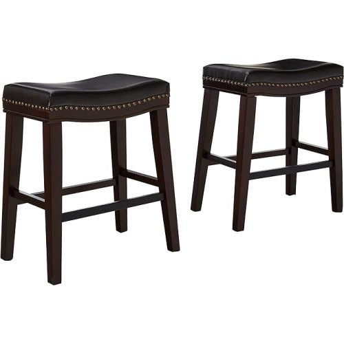Viva Ludlow Contemporary PU Leather Saddle Counter Stool