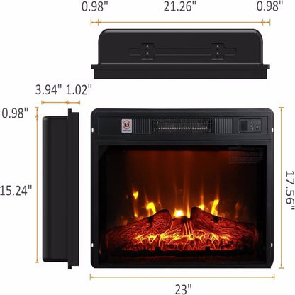 23-Inch Electric Fireplace Heater – Modern Infrared Heating with Realistic Flames