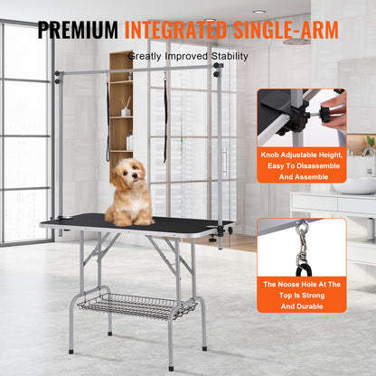 Viva Elite Professional Pet Grooming Table - 46-Inch Foldable Station with Dual Arms