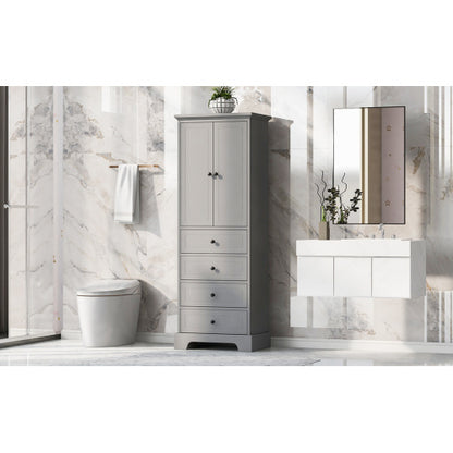 Viva Smart Living Collection: Dual-Door & Quad-Drawer Cabinet