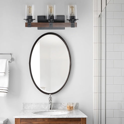 Vintage 3-Lamp Farmhouse Bathroom Wall Sconce – Rustic Charm for Your Home