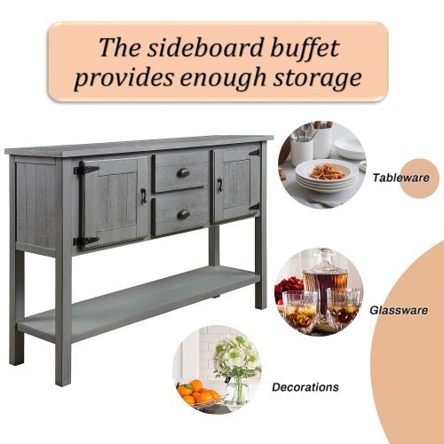 Viva Essentials: 48-Inch Solid Wood Sideboard Console Table – The Art of Elevated Simplicity