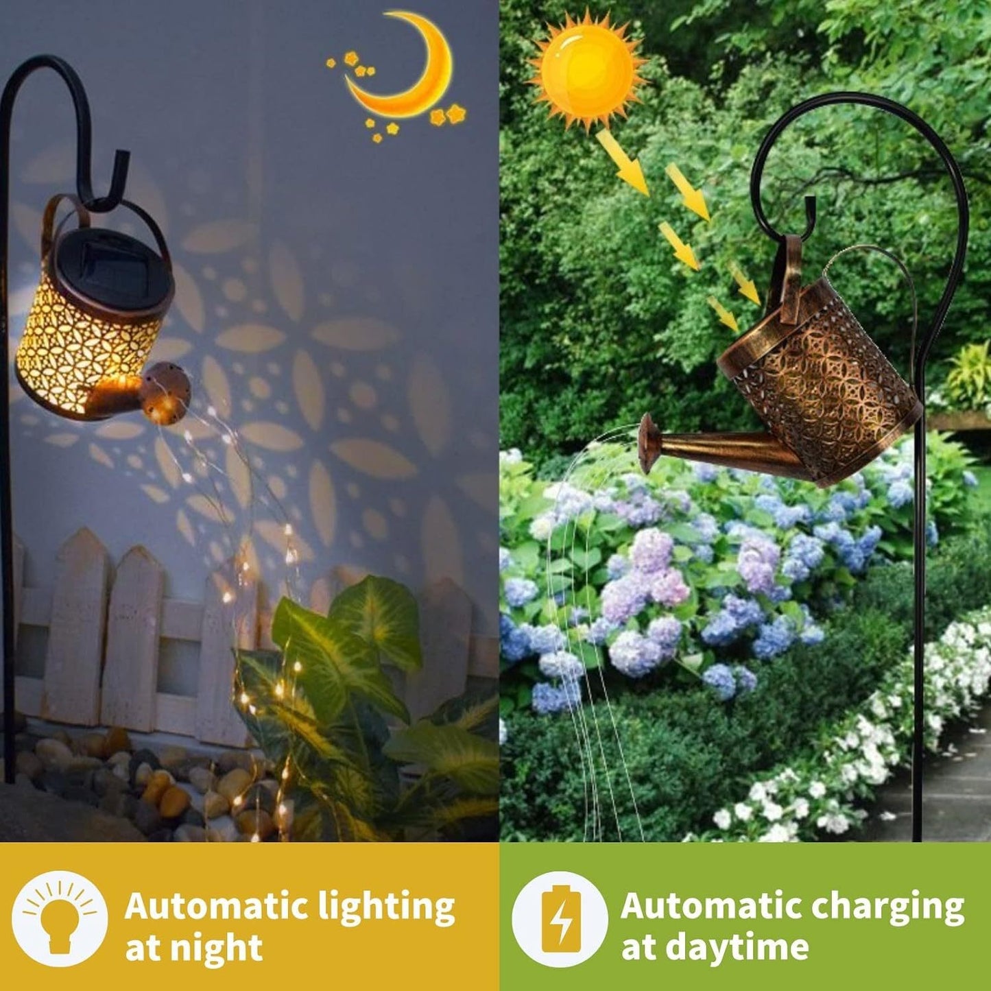Solar Watering Can String Lights - LED Garden Decor (2-Pack)