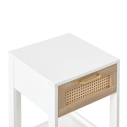 Viva Elite White Rattan Nightstand – The Future of Coastal Elegance