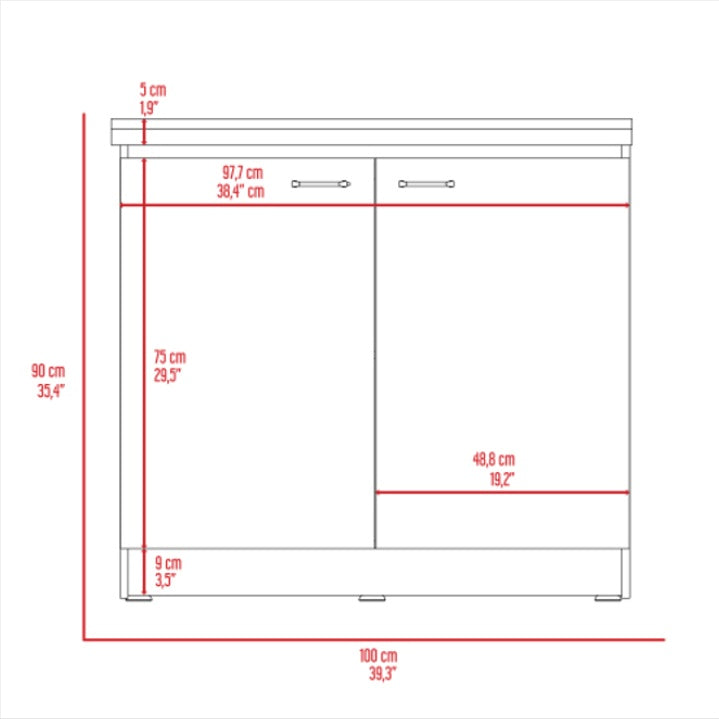 Viva Atelier Selene 2-Door Utility Sink & Cabinet