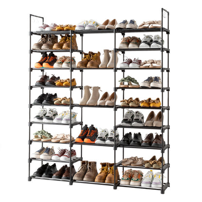 shoe and hat rack with entryway organization