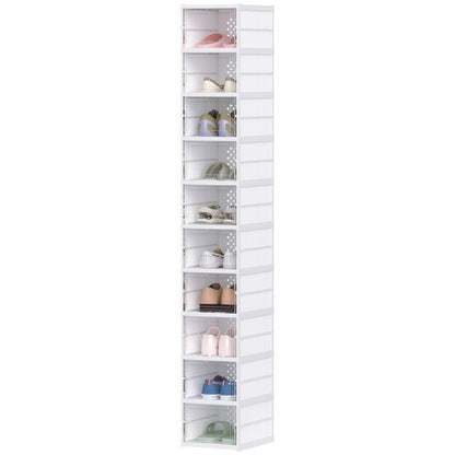 10-Tier Foldable Shoe Storage Cabinet with Clear Doors | Viva