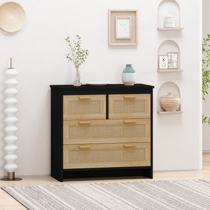 Viva Solis 4-Drawer Rattan Cabinet – Quiet Luxury Meets Everyday Storage