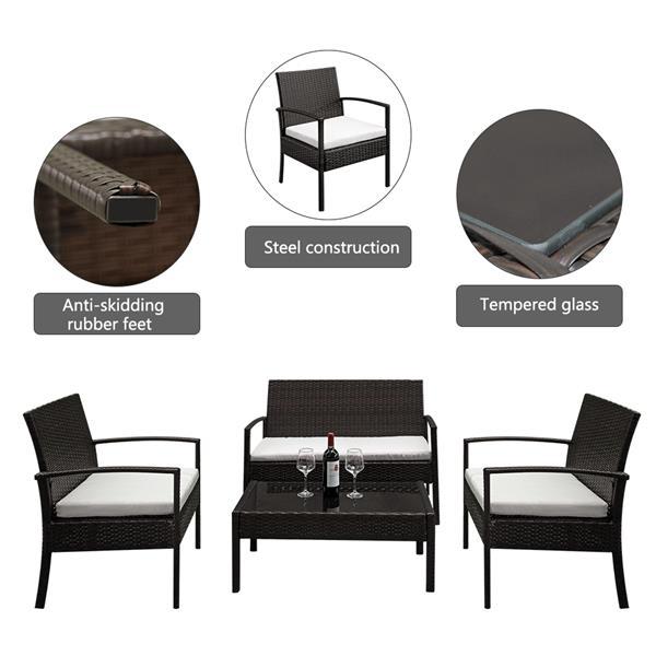 Viva Smart Living Collection: 4 Piece Rattan Sofa Set