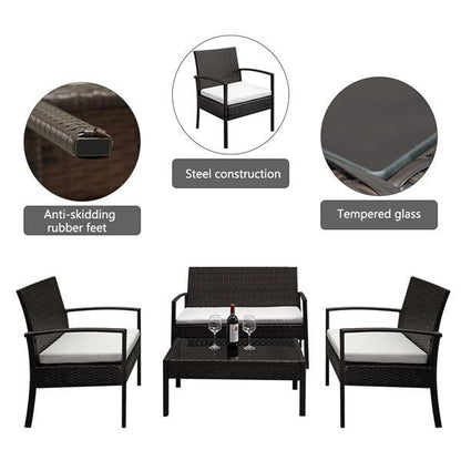 4-Piece Rattan Patio Sofa Set | Viva Smart Living