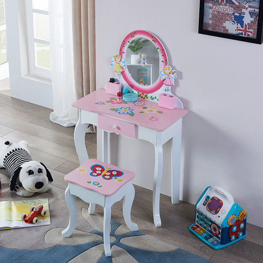 Viva Atelier Aurora Kids Mirrored Vanity Dresser