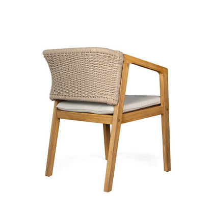 Viva Terrace Collection: The Marlowe Acacia Wood Rope-Back Chairs (Set of 2)