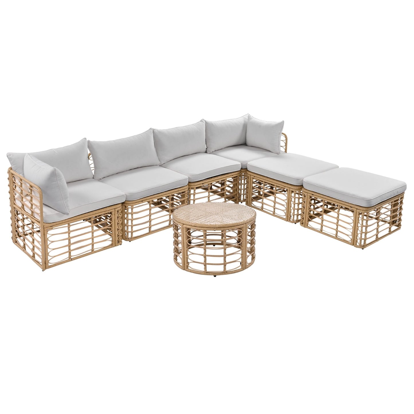 Viva Solara Collection: The Solara Reid 7-Piece Outdoor Sectional Sofa Set