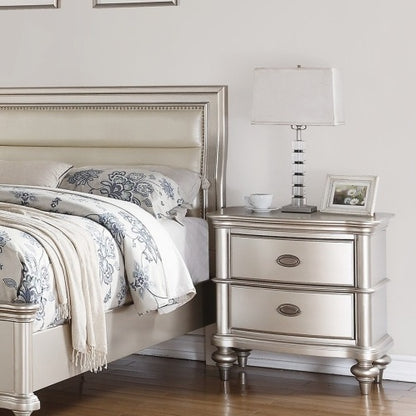 Silver Gray 2-Drawer Nightstand | Viva Elite