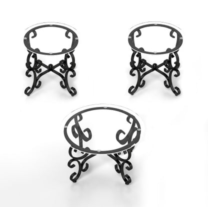 Viva Lume 3-Piece Glass Coffee Table Set – A Modern Reflection of Urban Grace