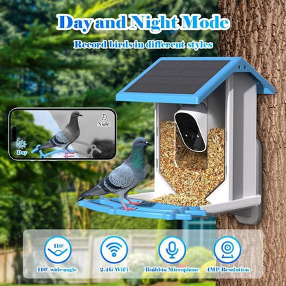Viva Elite Smart Bird Feeder with AI Camera - Solar-Powered 4MP Wildlife Observatory