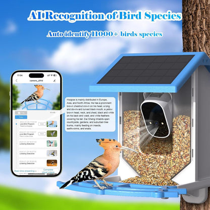 Viva Elite Smart Bird Feeder with AI Camera - Solar-Powered 4MP Wildlife Observatory