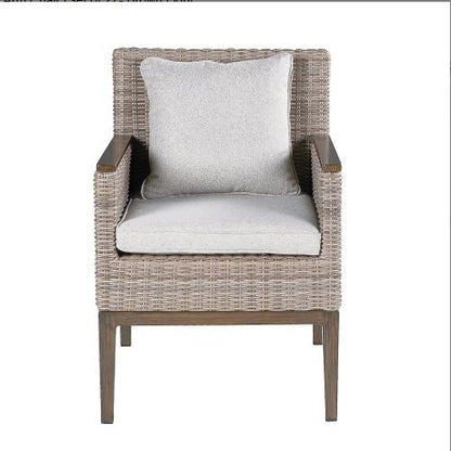 Viva Atelier Marina Light Brown Wicker Patio Armchair