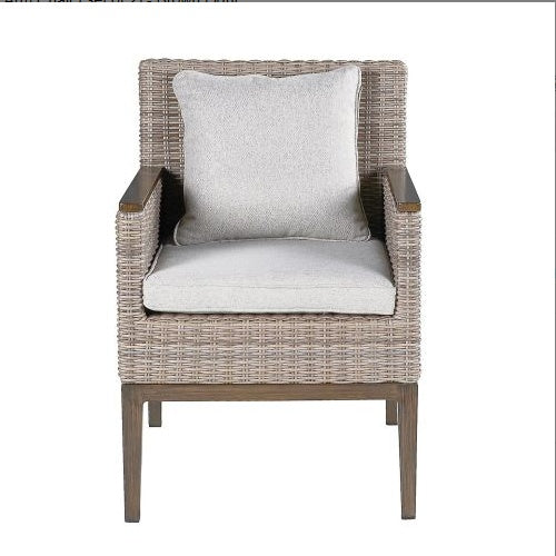Viva Atelier Marina Light Brown Wicker Patio Armchair