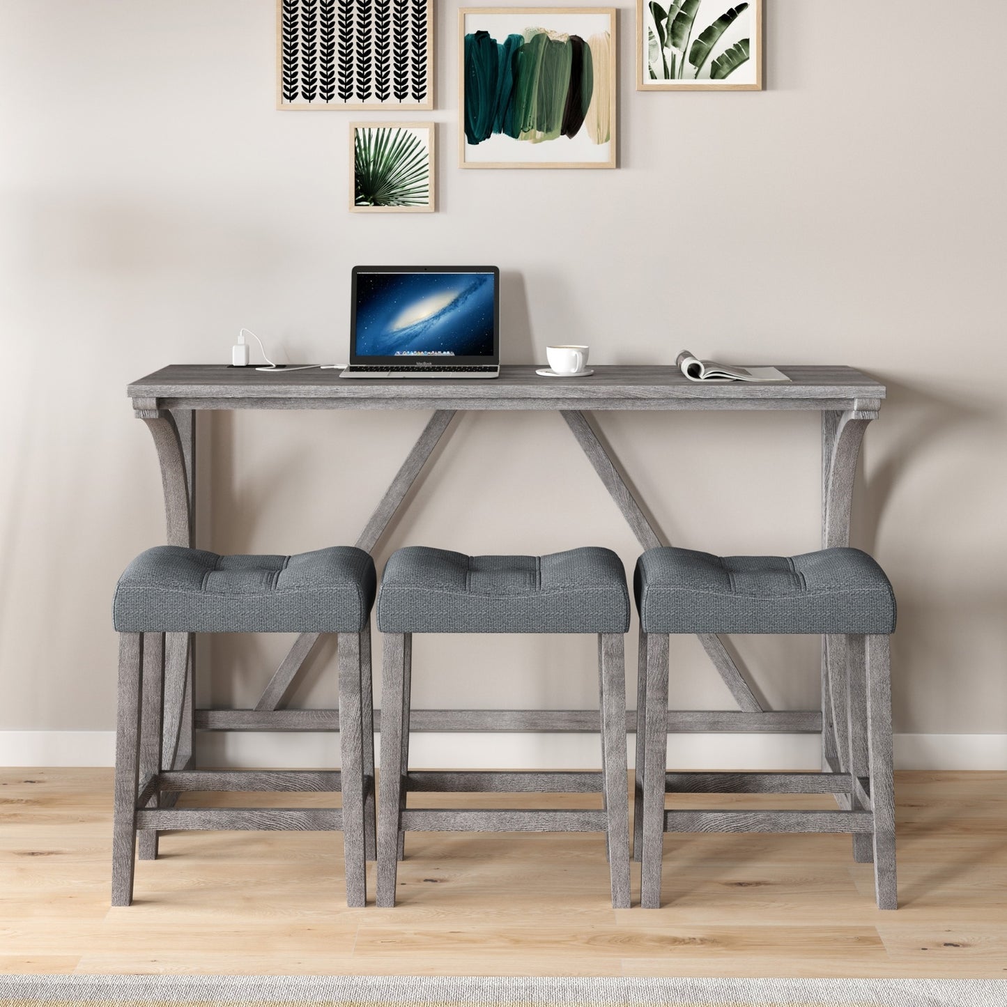 Viva Smart Living Collection: Power‑Ready Industrial Bar Table Set