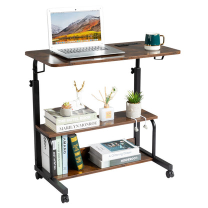 Retro Brown Adjustable Computer Desk