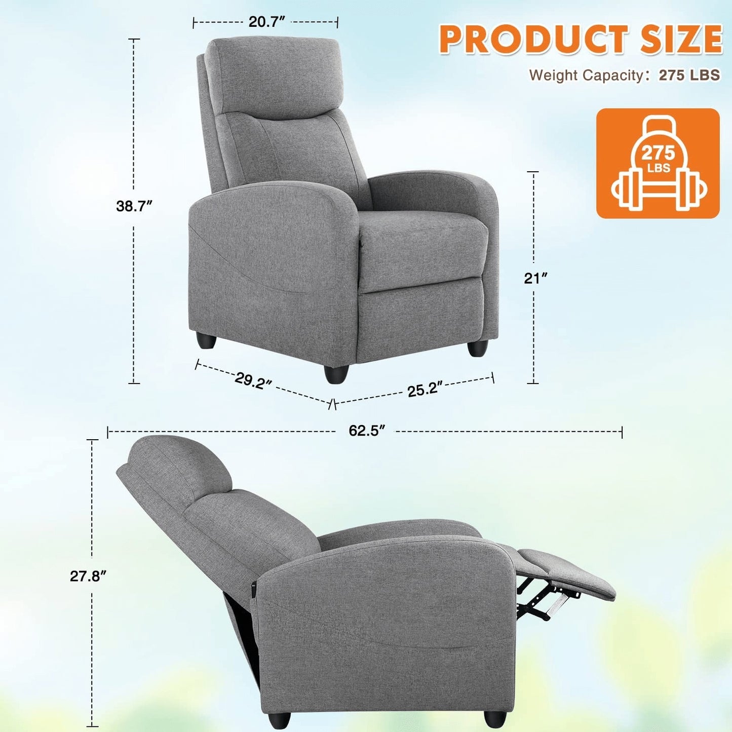 Viva Atelier Meridian Manual Reclining Massage Lounge Chair
