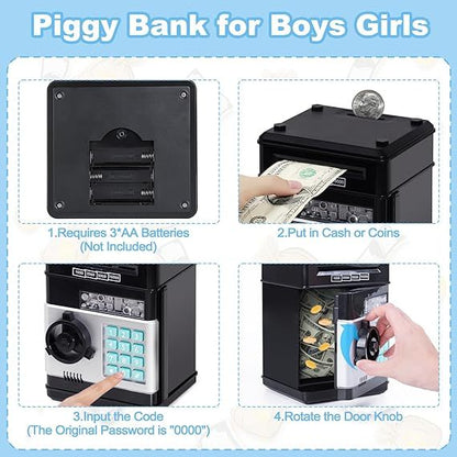 Saving Challenge Automatic Coin Storage Box – Modern Battery-Powered Piggy Bank for Kids