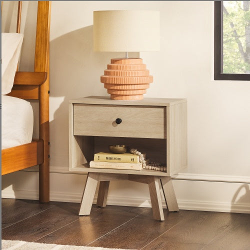 Viva Atelier Driftwood Mid-Century Modern 1-Drawer Nightstand