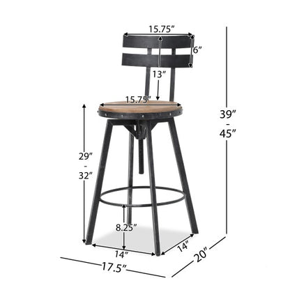 Black Metal Chair with Wood Seat | Viva Forge