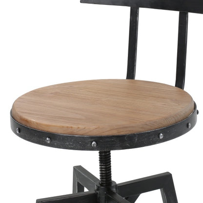 Black Metal Chair with Wood Seat | Viva Forge