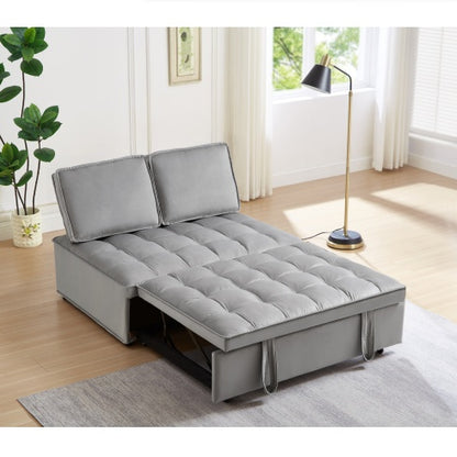 Viva Elite Solis Grey Velvet Convertible Sofa Bed - The Future of Luxurious Transformation