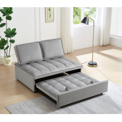 Viva Elite Solis Grey Velvet Convertible Sofa Bed - The Future of Luxurious Transformation