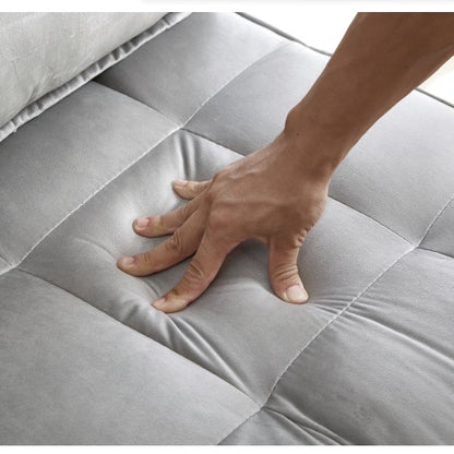 Viva Elite Solis Grey Velvet Convertible Sofa Bed - The Future of Luxurious Transformation