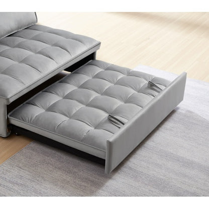 Viva Elite Solis Grey Velvet Convertible Sofa Bed - The Future of Luxurious Transformation