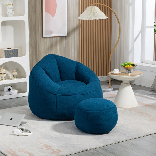 Viva Cocoon High-Pressure Foam Bean Bag Chair with Footrest